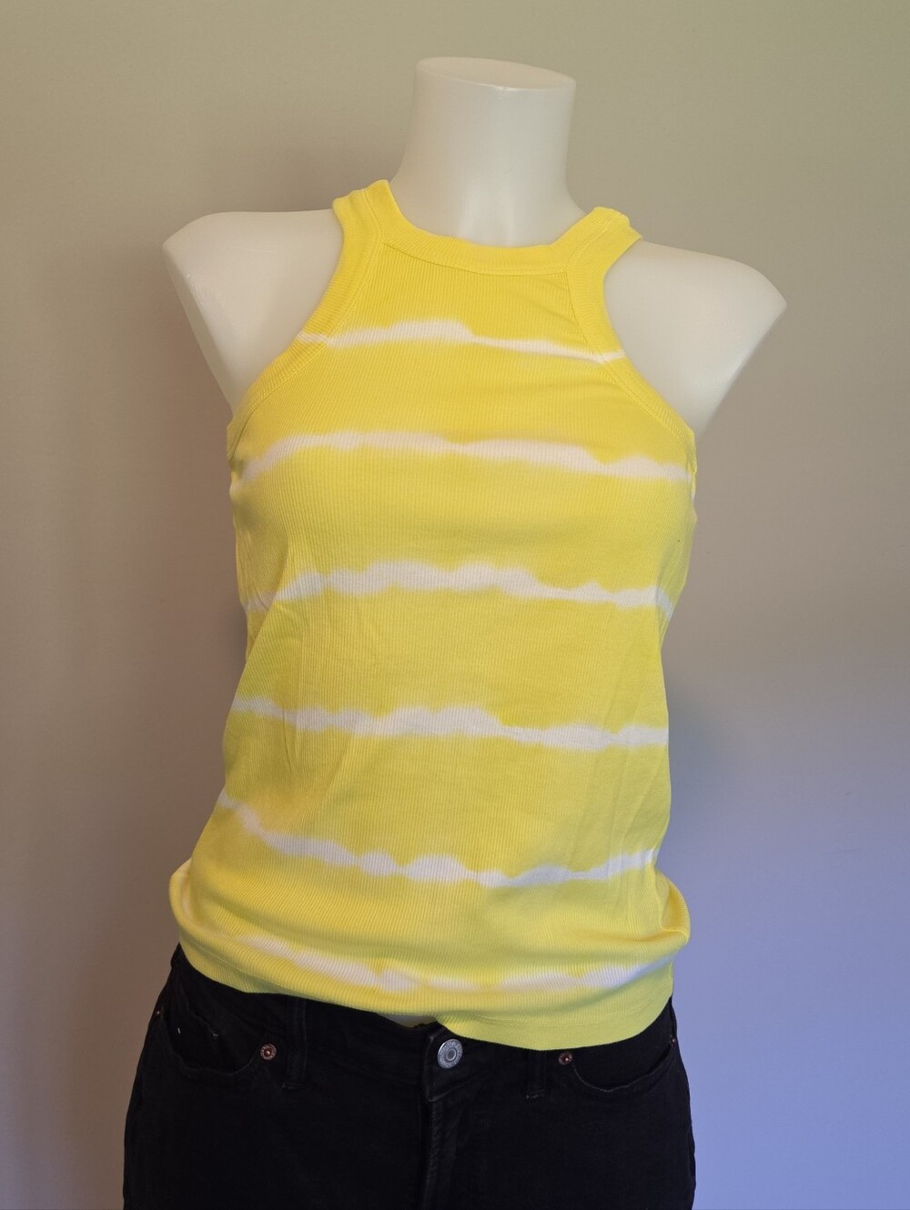 NWT LOFT Tie Die Racerback Fitted Rib Knit Tank